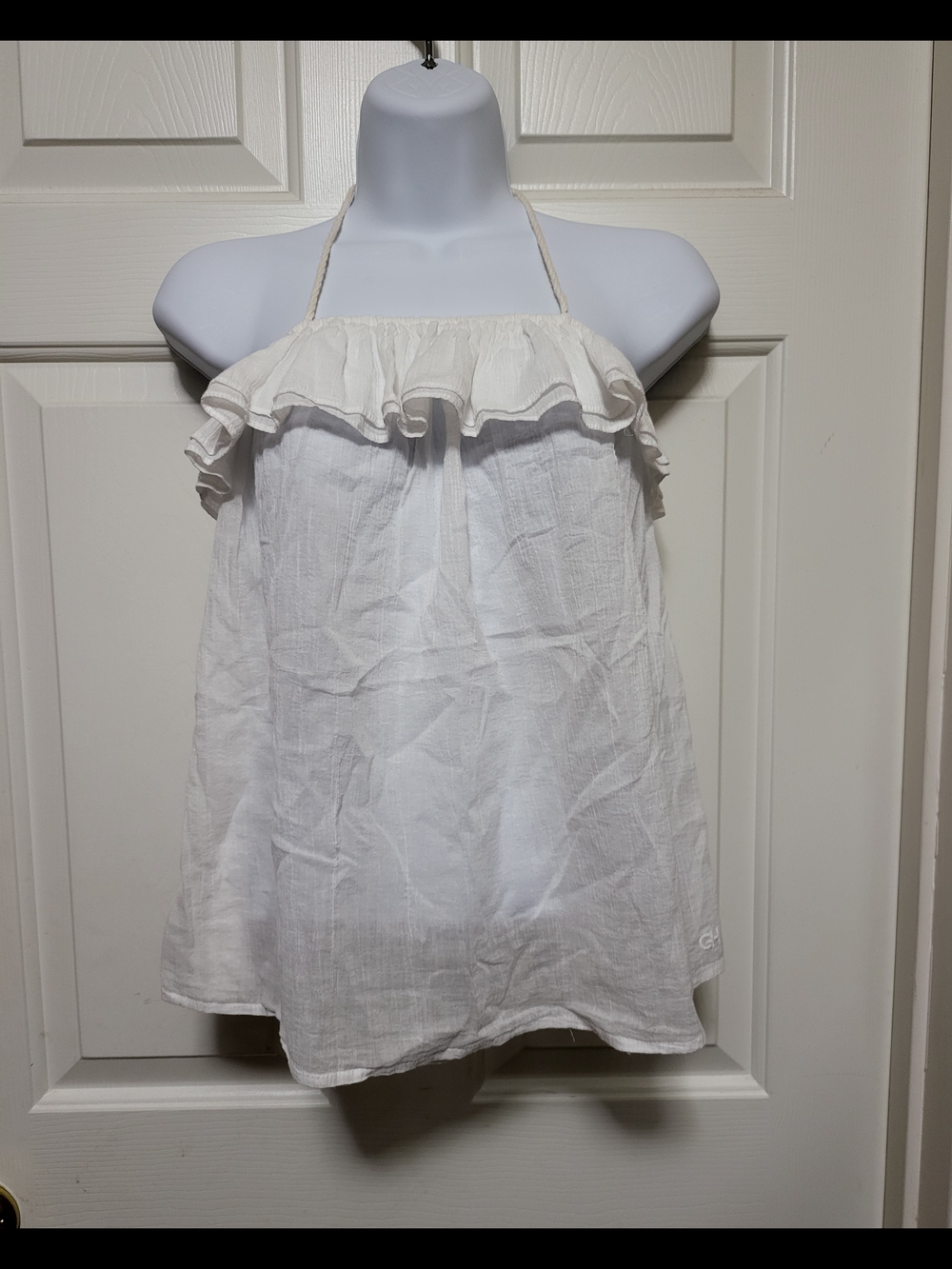 Gilly Hicks White Ruffle Halter Camisole